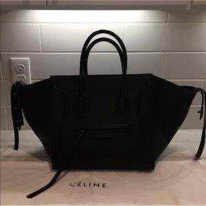 CELINE Black Leather Phantom Bag - medium (largest size) Excellent condition!